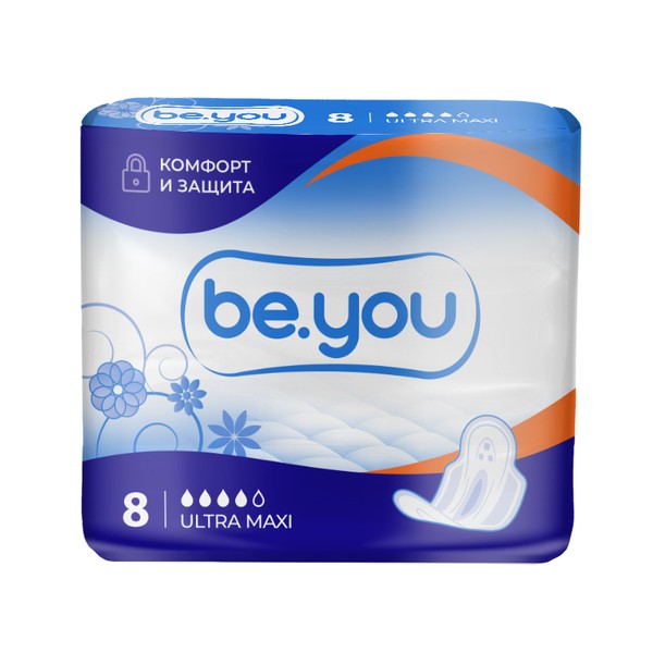 BE.YOU ПРОКЛАДКИ ГИГИЕНИЧЕСКИЕ ULTRA MAXI ПРОКЛАДКИ ЖЕНСКИЕ ГИГИЕНИЧЕСКИЕ №8