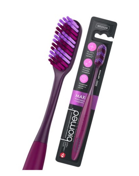 BIOMED MAX З/ЩЕТКА КОМПЛЕКСНАЯ СРЕДНЯЯ ЗУБНАЯ ЩЕТКА №1