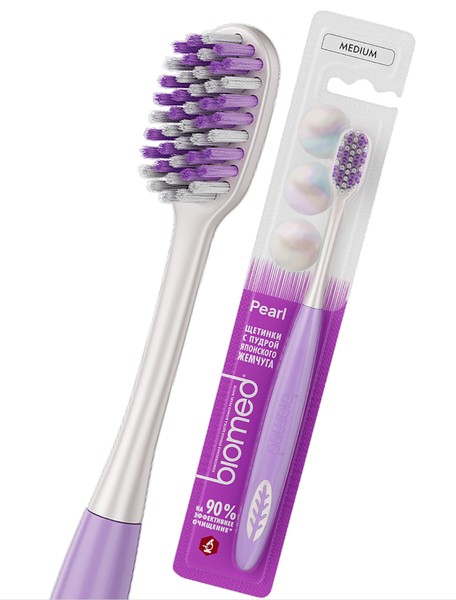 BIOMED PEARL WHITE ЗУБН ЩЕТКА СРЕДНЯЯ ЗУБНАЯ ЩЕТКА   №1