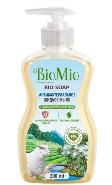 BIOMIO ЖИДКОЕ МЫЛО АНТИБАКТ ЧАЙНОЕ ДЕРЕВО МЫЛО ЖИДКОЕ 300 МЛ №1