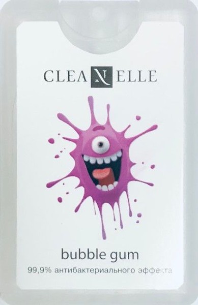 CLEANELLE СПРЕЙ Д/РУК АНТИБАКТЕРИАЛЬНЫЙ БАБЛ ГАМ КОСМЕТИЧЕСКИЙ СПРЕЙ 20 МЛ №1