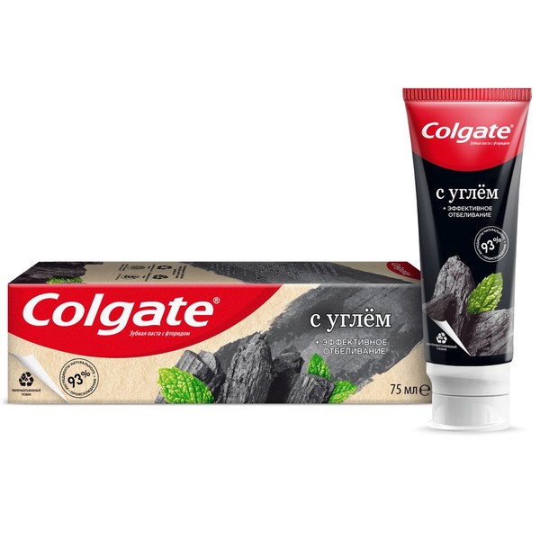 COLGATE ЗУБН ПАСТА ЭФФЕКТИВНОЕ ОТБЕЛИВАНИЕ С УГЛЕМ ЗУБНАЯ ПАСТА ОТБЕЛИВАЮЩАЯ 75 МЛ №1