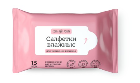 COMFORTE САЛФЕТКИ ВЛАЖНЫЕ Д/ИНТИМНОЙ ГИГИЕНЫ С МОЛОЧН КИСЛОТОЙ/ЭКСТРАКТ РОМАШКИ САЛФЕТКИ ЖЕНСКИЕ ГИГИЕНИЧЕСКИЕ №15
