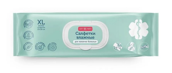 COMFORTE САЛФЕТКИ ВЛАЖНЫЕ Д/УХОДА ЗА ЛЕЖАЧИМИ БОЛЬНЫМИ РАЗМЕР XL САЛФЕТКИ ВЛАЖНЫЕ КОСМЕТИЧЕСКИЕ    №60