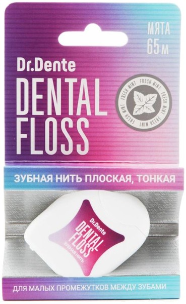 DR.DENTE ЗУБ НИТЬ ПЛОСКАЯ ЗУБНАЯ НИТЬ  65 М №1
