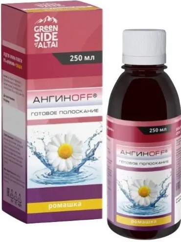 GREEN SIDE АНГИНОFF ГОТОВОЕ ПОЛОСКАНИЕ РОМАШКА РАСТВОР ДЛЯ ПОЛОСТИ РТА  250 МЛ №1