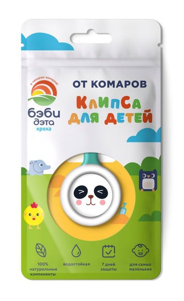 ДЭТА БЭБИ КЛИПСА ОТ КОМАРОВ ДЕТСКАЯ СРЕДСТВО [ИНСЕКТИЦИДНОЕ]   №1