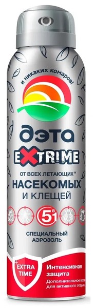 ДЭТА EXTRIME АЭРОЗОЛЬ ОТ ВСЕХ ЛЕТАЮЩИХ НАСЕКОМЫХ/КЛЕЩЕЙ АЭРОЗОЛЬ [РЕПЕЛЛЕНТНЫЙ] 150 МЛ №1