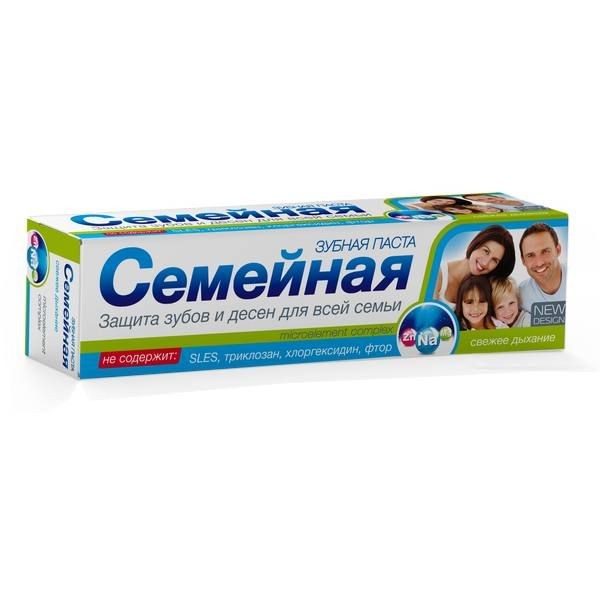 СЕМЕЙНАЯ ЗУБН ПАСТА СВЕЖ ДЫХАНИЕ ЗУБНАЯ ПАСТА ОСВЕЖАЮЩАЯ 130 МЛ №1