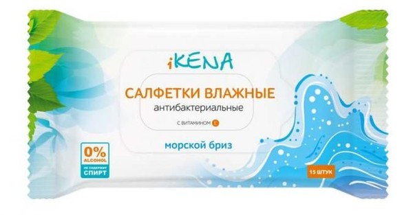 IKENA САЛФЕТКИ ВЛАЖНЫЕ АНТИБАКТЕРИАЛЬНЫЕ МОРСКОЙ БРИЗ САЛФЕТКИ ВЛАЖНЫЕ АНТИБАКТЕРИАЛЬНЫЕ    №15
