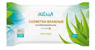 IKENA САЛФЕТКИ ВЛАЖНЫЕ АНТИБАКТЕРИАЛЬНЫЕ АЛОЭ ВЕРА САЛФЕТКИ ВЛАЖНЫЕ АНТИБАКТЕРИАЛЬНЫЕ    №10