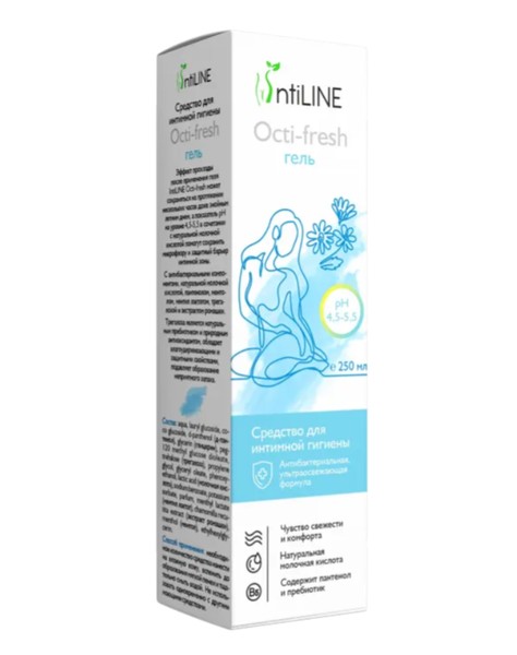 INTILINE OCTI-FRESH ГЕЛЬ Д/ИНТИМНОЙ ГИГИЕНЫ УЛЬТРА ОСВЕЖАЮЩАЯ ФОРМУЛА КОСМЕТИЧЕСКИЙ ГЕЛЬ 250 МЛ №1