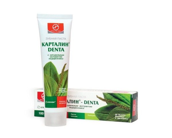 КАРТАЛИН-DENTA ЗУБН ПАСТА С ЭКСТРАКТОМ ПОДОРОЖНИКА ЗУБНАЯ ПАСТА ЕЖЕДНЕВНАЯ 100 МЛ №1