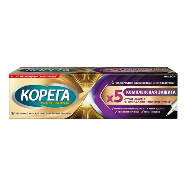 КОРЕГА КРЕМ Д/ФИКС ЗУБН ПРОТЕЗОВ КОМПЛЕКСНАЯ ЗАЩИТА КРЕМ ДЛЯ ФИКСАЦИИ ЗУБНЫХ ПРОТЕЗОВ 40 Г №1