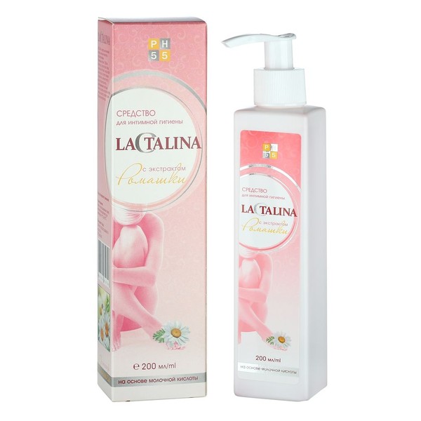 LACTALINA СРЕДСТВО Д/ИНТИМНОЙ ГИГИЕНЫ С МОЛОЧНОЙ КИСЛОТОЙ И ЭКСТРАКТОМ РОМАШКИ КОСМЕТИЧЕСКИЕ СРЕДСТВА ПРОЧИЕ  200 МЛ №1