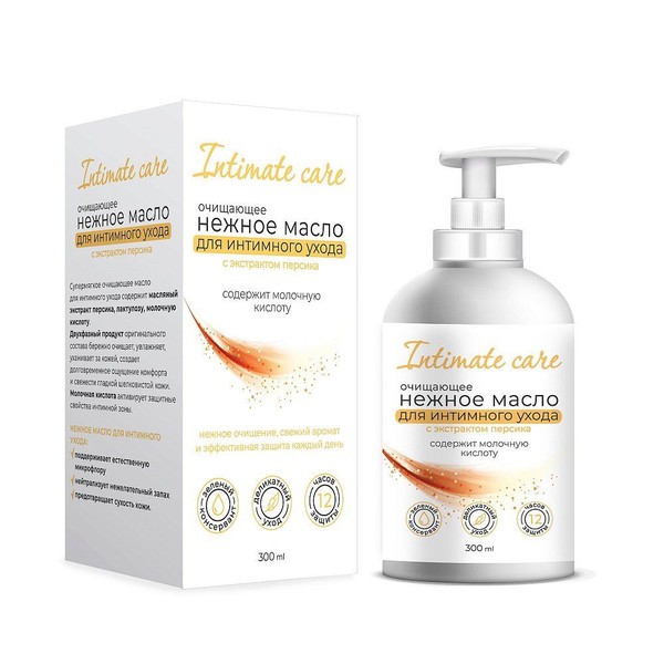INTIMATE CARE МАСЛО НЕЖНОЕ Д/ИНТИМНОГО УХОДА ОЧИЩАЮЩЕЕ ПЕРСИК КОСМЕТИЧЕСКОЕ МАСЛО 300 МЛ №1