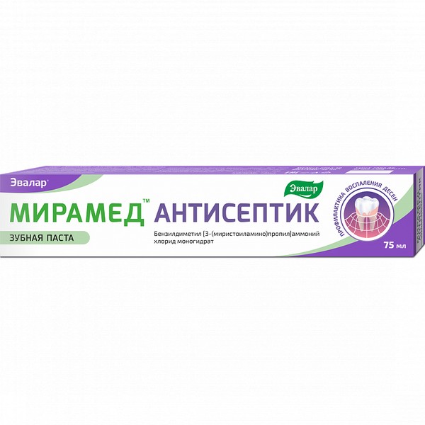 МИРАМЕД АНТИСЕПТИК ЗУБНАЯ ПАСТА ЗУБНАЯ ПАСТА АНТИБАКТЕРИАЛЬНАЯ 75 МЛ №1