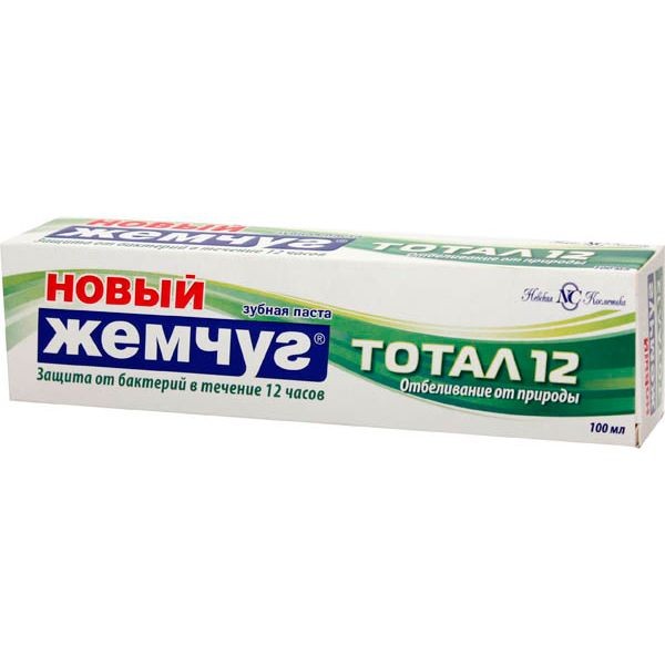НОВЫЙ ЖЕМЧУГ ЗУБН ПАСТА ТОТАЛ 12 ОТБЕЛИВАНИЕ ОТ ПРИРОДЫ ЗУБНАЯ ПАСТА ОТБЕЛИВАЮЩАЯ 100 МЛ №1
