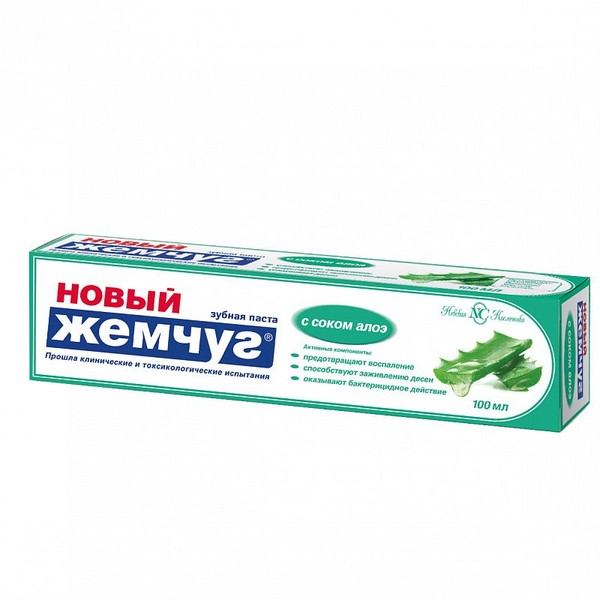НОВЫЙ ЖЕМЧУГ ЗУБН ПАСТА АЛОЭ ВЕРА ЗУБНАЯ ПАСТА КОМПЛЕКСНАЯ 100 МЛ №1
