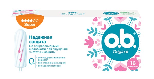 O.B. ORIGINAL SUPER ТАМПОНЫ ТАМПОНЫ SUPER №16