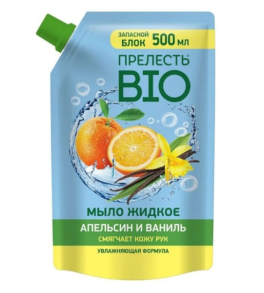 ПРЕЛЕСТЬ БИО МЫЛО ЖИДКОЕ АПЕЛЬСИН И ВАНИЛЬ МЫЛО ЖИДКОЕ  500 МЛ №1
