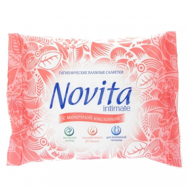 NOVITA INTIMATE САЛФЕТКИ ВЛАЖНЫЕ Д/ИНТИМНОЙ ГИГИЕНЫ САЛФЕТКИ ВЛАЖНЫЕ КОСМЕТИЧЕСКИЕ   №15