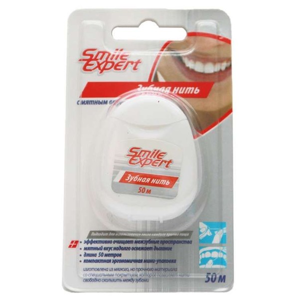 SMILE EXPERT ЗУБНАЯ НИТЬ С МЯТНЫМ ВКУСОМ ЗУБНАЯ НИТЬ 50 М №1