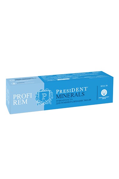 PRESIDENT ЗУБН ПАСТА PROFI REM MINERALS ЗУБНАЯ ПАСТА РЕМИНЕРАЛИЗУЮЩАЯ 50 МЛ №1