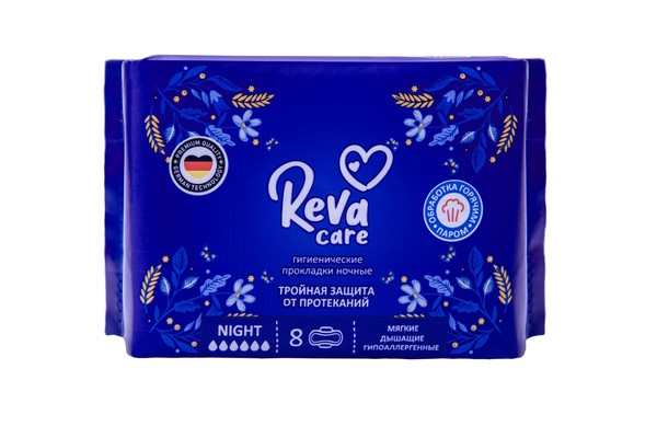 REVA CARE ПРОКЛАДКИ ЖЕНСКИЕ ГИГИЕНИЧЕСКИЕ ПРОКЛАДКИ ЖЕНСКИЕ ГИГИЕНИЧЕСКИЕ NIGHT   №8