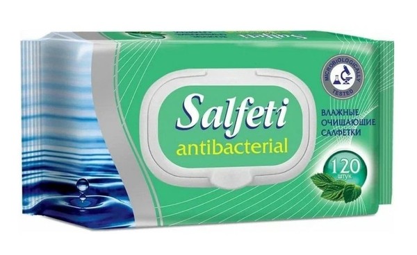 SALFETI САЛФЕТКИ ВЛАЖНЫЕ ОЧИЩАЮЩИЕ АНТИБАКТЕРИАЛЬНЫЕ САЛФЕТКИ ВЛАЖНЫЕ КОСМЕТИЧЕСКИЕ   №120