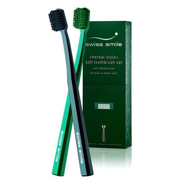 SWISS SMILE HERBAL BLISS НАБОР ЗУБ ЩЕТКИ МЯГКИЕ ЧЕРНЫЙ+ЗЕЛЕНЫЙ ЗУБНАЯ ЩЕТКА   №2