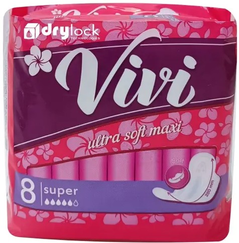 VIVI ПРОКЛАДКИ ЖЕНСКИЕ ULTRA MAXI SOFT SUPER ПРОКЛАДКИ ЖЕНСКИЕ ГИГИЕНИЧЕСКИЕ    №8