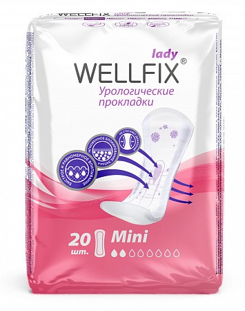 WELLFIX LADY ПРОКЛАДКИ УРОЛОГИЧЕСКИЕ MINI ПРОКЛАДКИ УРОЛОГИЧЕСКИЕ ЖЕНСКИЕ    №20