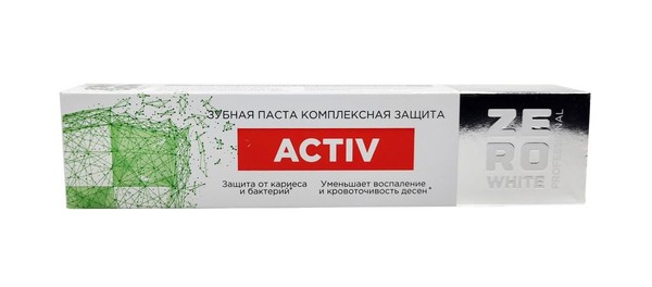 ZERO WHITE PROFESSIONAL ЗУБНАЯ ПАСТА ACTIVE КОМПЛЕКСНАЯ ЗАЩИТА ЗУБНАЯ ПАСТА КОМПЛЕКСНАЯ  100 Г №1