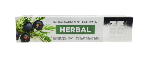ZERO WHITE PROFESSIONAL ЗУБНАЯ ПАСТА HERBAL ЛЕЧЕБНЫЕ ТРАВЫ ЗУБНАЯ ПАСТА ЕЖЕДНЕВНАЯ  100 Г №1