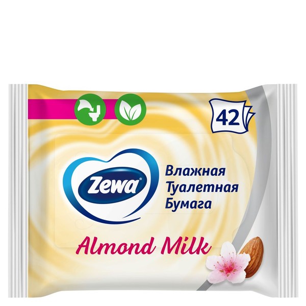 Zewa влажная бумага almond milk