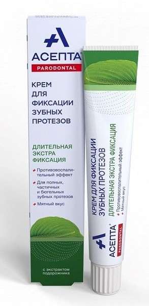АСЕПТА PARODONTAL КРЕМ Д/ФИКСАЦИИ ЗУБНЫХ ПРОТЕЗОВ МЯТНЫЙ ВКУС КРЕМ ДЛЯ ФИКСАЦИИ ЗУБНЫХ ПРОТЕЗОВ 40 Г №1