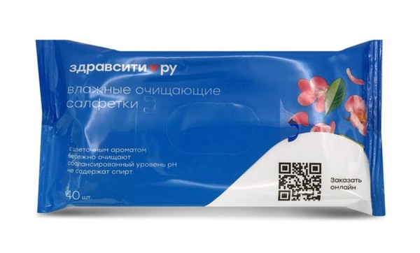 ЗДРАВСИТИ САЛФЕТКИ ВЛАЖНЫЕ ОЧИЩАЮЩИЕ С ЦВЕТОЧНЫМ АРОМАТОМ САЛФЕТКИ ВЛАЖНЫЕ КОСМЕТИЧЕСКИЕ   №40