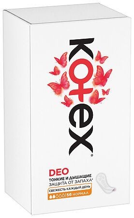 KOTEX ПРОКЛАДКИ НОРМАЛ ДЕО ЕЖЕДН ПРОКЛАДКИ ЖЕНСКИЕ ГИГИЕНИЧЕСКИЕ ЕЖЕДНЕВНЫЕ №56