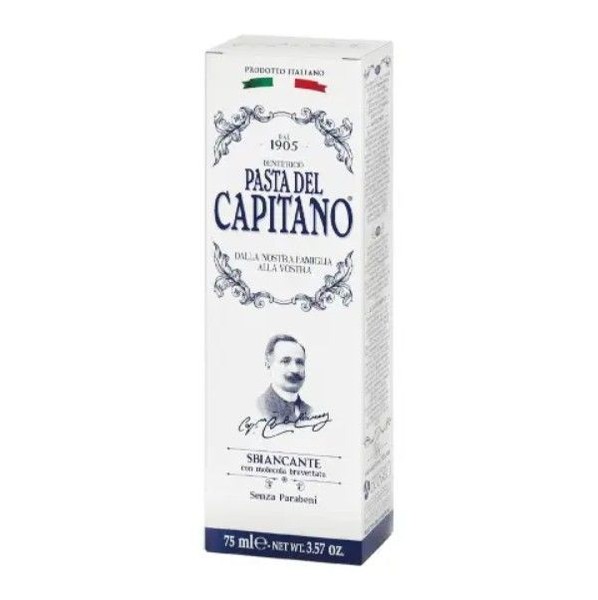PASTA DEL CAPITANO 1905 ЗУБН ПАСТА С АКТИВНОЙ МОЛЕКУЛОЙ ЗУБНАЯ ПАСТА ОТБЕЛИВАЮЩАЯ 75 МЛ №1