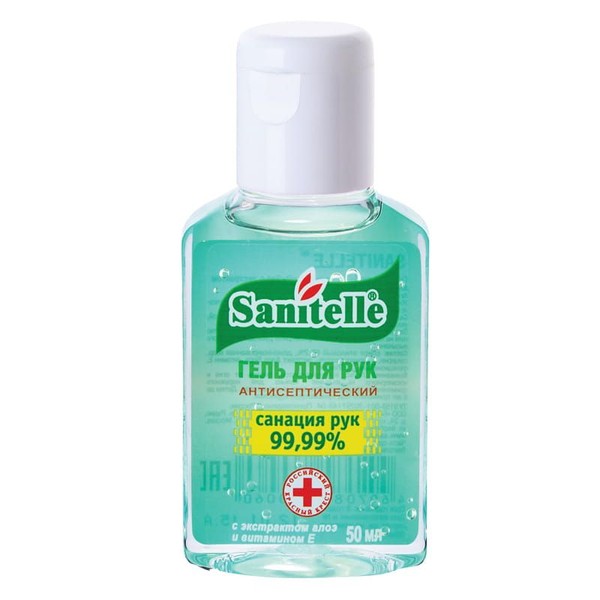 SANITELLE ГЕЛЬ Д/РУК С ВИТ Е И ЭКСТР АЛОЭ ЗЕЛЕНЫЙ ГЕЛЬ ДЛЯ РУК 50 МЛ №1