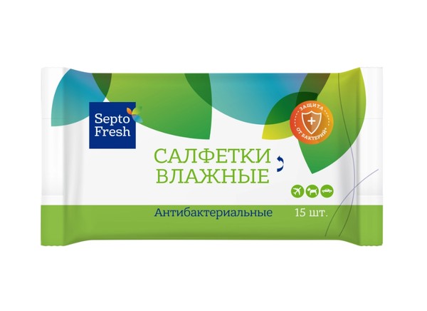 SEPTOFRESH САЛФЕТКИ ВЛАЖНЫЕ АНТИБАКТЕРИАЛЬНЫЕ САЛФЕТКИ ВЛАЖНЫЕ АНТИБАКТЕРИАЛЬНЫЕ   №15