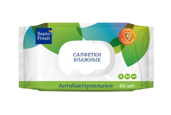 SEPTOFRESH САЛФЕТКИ ВЛАЖНЫЕ АНТИБАКТЕРИАЛЬНЫЕ САЛФЕТКИ ВЛАЖНЫЕ АНТИБАКТЕРИАЛЬНЫЕ   №60