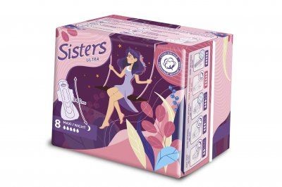 SISTERS ULTRA MAXI ПРОКЛАДКИ ЖЕНСКИЕ ГИГИЕНИЧЕСКИЕ НОЧНЫЕ ПРОКЛАДКИ ЖЕНСКИЕ ГИГИЕНИЧЕСКИЕ    №8