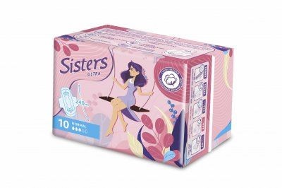 SISTERS ULTRA NORMAL ПРОКЛАДКИ ЖЕНСКИЕ ГИГИЕНИЧЕСКИЕ НОЧНЫЕ МЯГКАЯ ПОВЕРХНОСТЬ ПРОКЛАДКИ ЖЕНСКИЕ ГИГИЕНИЧЕСКИЕ    №10