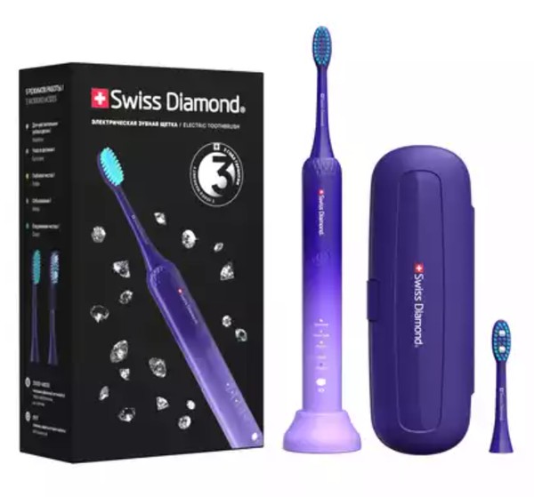 SWISS DIAMOND ЗУБНАЯ ЩЕТКА ЗВУКОВАЯ SD-STB54806PP (ФИОЛЕТОВАЯ) ЗУБНАЯ ЩЕТКА   №1