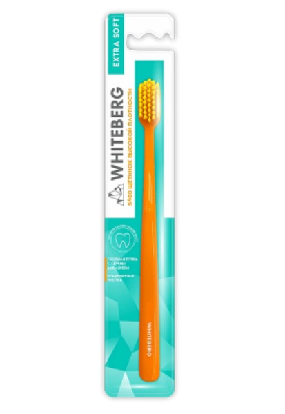 WHITEBERG ЗУБНАЯ ЩЕТКА ДЛЯ ВЗРОСЛЫХ 5400 ЩЕТИНОК EXTRA SOFT ОРАНЖЕВАЯ ЗУБНАЯ ЩЕТКА   №1