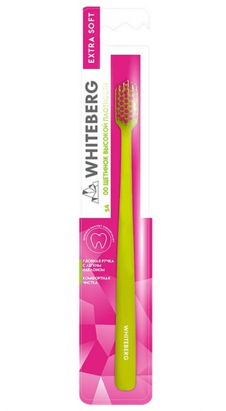 WHITEBERG ЗУБНАЯ ЩЕТКА ДЛЯ ВЗРОСЛЫХ 5400 ЩЕТИНОК EXTRA SOFT САЛАТОВАЯ ЗУБНАЯ ЩЕТКА   №1