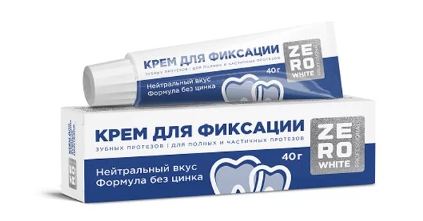 ZERO WHITE КРЕМ ДЛЯ ФИКСАЦИИ ЗУБНЫХ ПРОТЕЗОВ ЭКСТРАСИЛЬНЫЙ НЕЙТРАЛЬНЫЙ ВКУС КРЕМ ДЛЯ ФИКСАЦИИ ЗУБНЫХ ПРОТЕЗОВ 40 Г №1