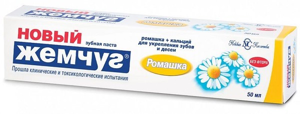 НОВЫЙ ЖЕМЧУГ ЗУБН ПАСТА РОМАШКА ЗУБНАЯ ПАСТА ДЛЯ ЗАЩИТЫ ДЕСЕН 50 МЛ №1